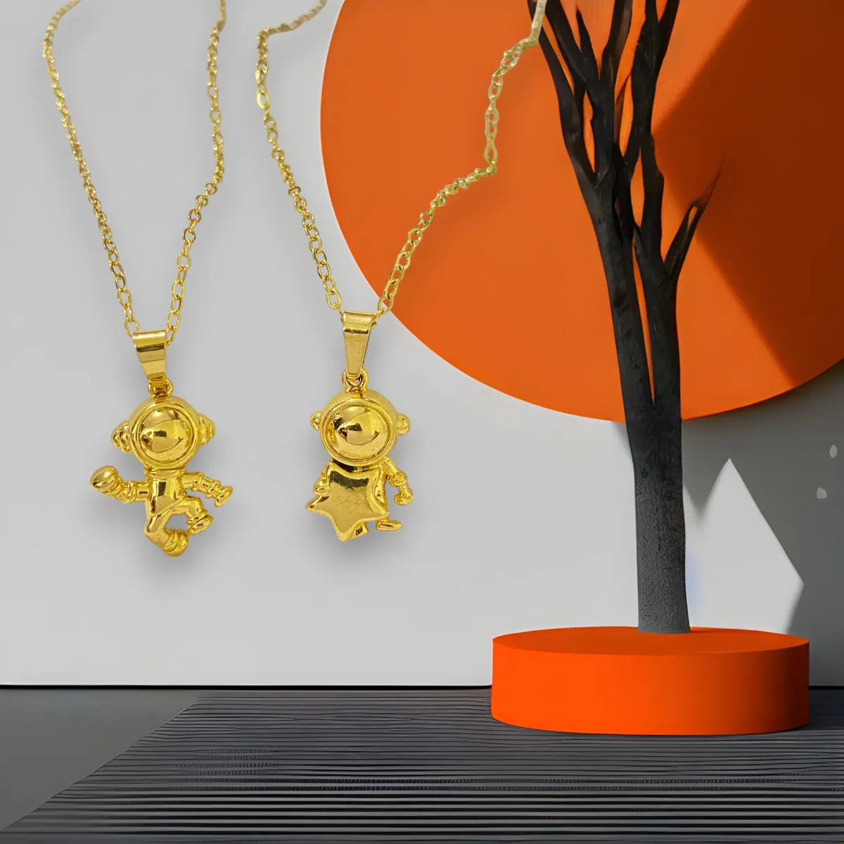 Collares Acero Para Pareja Astronautas
